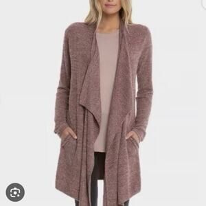 Barefoot Dreams Cozychic Lite Island Wrap Cardigan Pockets red size L/XL
